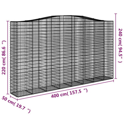 Cesti Gabbioni ad Arco 3 pz 400x50x220/240 cm Ferro Zincato - homemem39