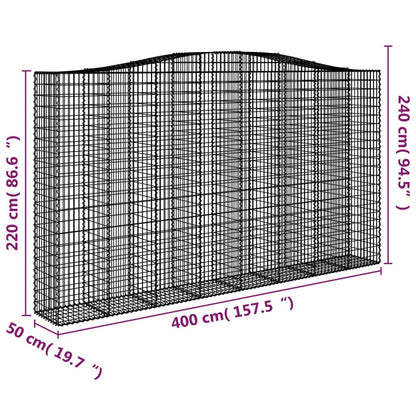 Cesti Gabbioni ad Arco 7 pz 400x50x220/240 cm Ferro Zincato - homemem39