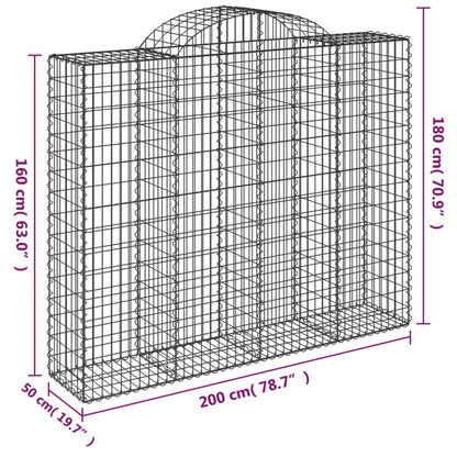 Cesti Gabbioni ad Arco 12 pz 200x50x160/180 cm Ferro Zincato - homemem39