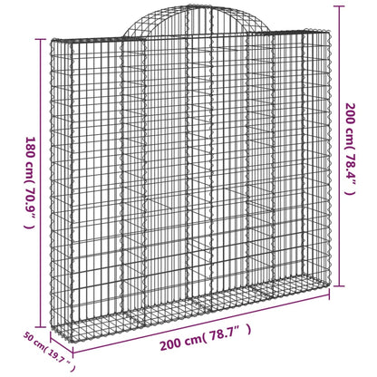 Cesti Gabbioni ad Arco 2 pz 200x50x180/200 cm Ferro Zincato - homemem39