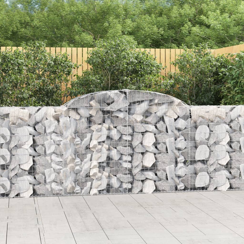 Cesti Gabbioni ad Arco 4 pz 300x30x100/120 cm Ferro Zincato - homemem39