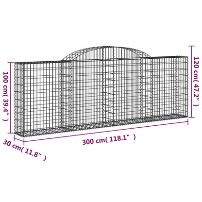 Cesti Gabbioni ad Arco 6 pz 300x30x100/120 cm Ferro Zincato - homemem39