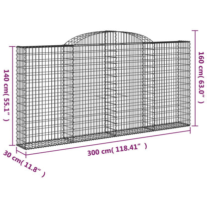 Cesti Gabbioni ad Arco 4 pz 300x30x140/160 cm Ferro Zincato - homemem39