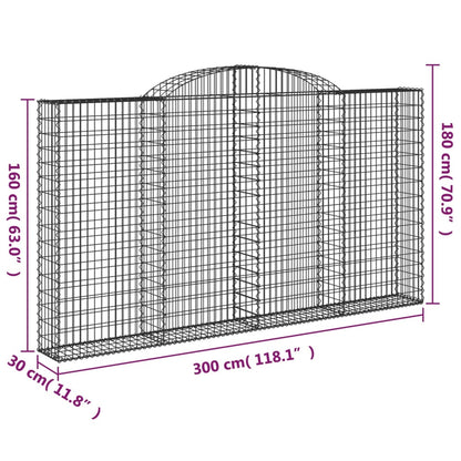 Cesti Gabbioni ad Arco 3 pz 300x30x160/180 cm Ferro Zincato - homemem39