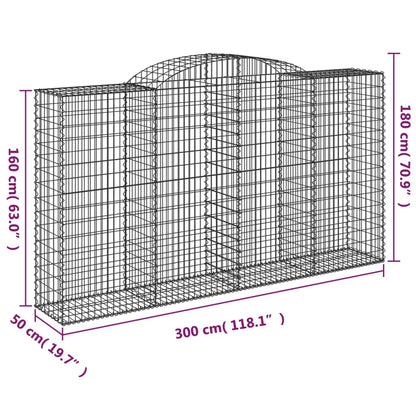 Cesti Gabbioni ad Arco 5 pz 300x50x160/180 cm Ferro Zincato - homemem39