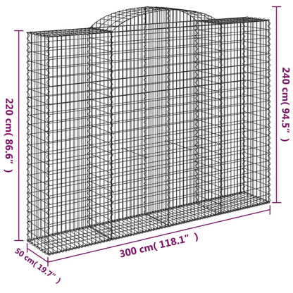 Cesti Gabbioni ad Arco 4 pz 300x50x220/240 cm Ferro Zincato - homemem39