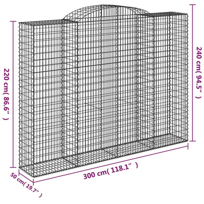 Cesti Gabbioni ad Arco 5 pz 300x50x220/240 cm Ferro Zincato - homemem39