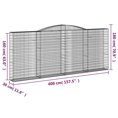 Cesti Gabbioni ad Arco 2 pz 400x30x160/180 cm Ferro Zincato - homemem39