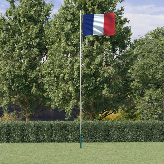 Asta e Bandiera Francia 6,23 m Alluminio - homemem39