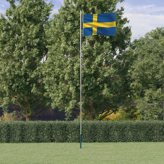 Asta e Bandiera Svezia 6,23 m Alluminio - homemem39