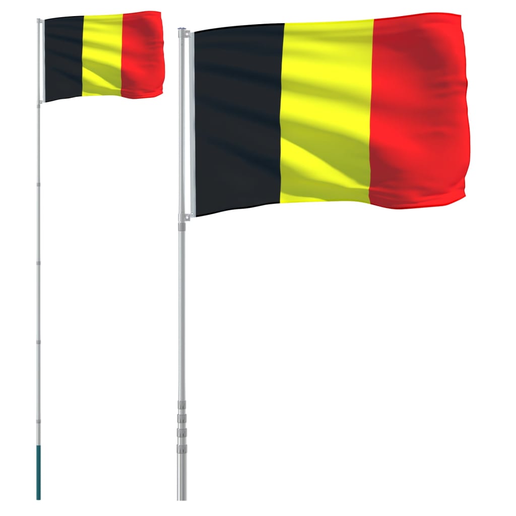 Asta e Bandiera Belgio 5,55 m Alluminio - homemem39