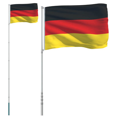 Asta e Bandiera Germania 5,55 m Alluminio - homemem39