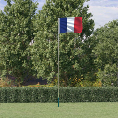 Asta e Bandiera Francia 5,55 m Alluminio - homemem39