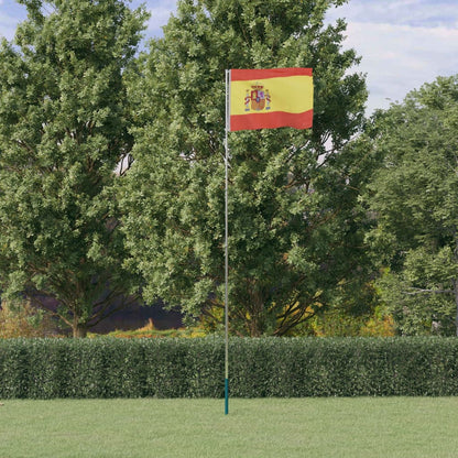 Asta e Bandiera Spagna 5,55 m Alluminio - homemem39
