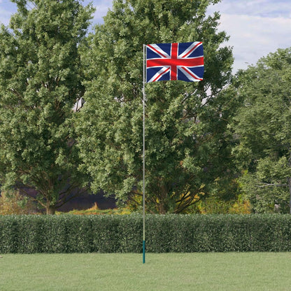 Asta e Bandiera Regno Unito 5,55 m Alluminio - homemem39