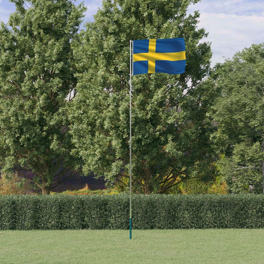 Asta e Bandiera Svezia 5,55 m Alluminio - homemem39