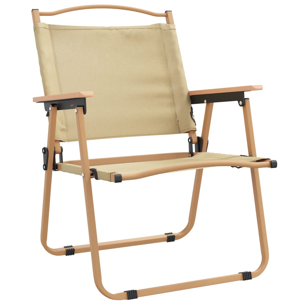 Sedie da Campeggio 2 pz Beige 54x55x78 cm Tessuto Oxford - homemem39