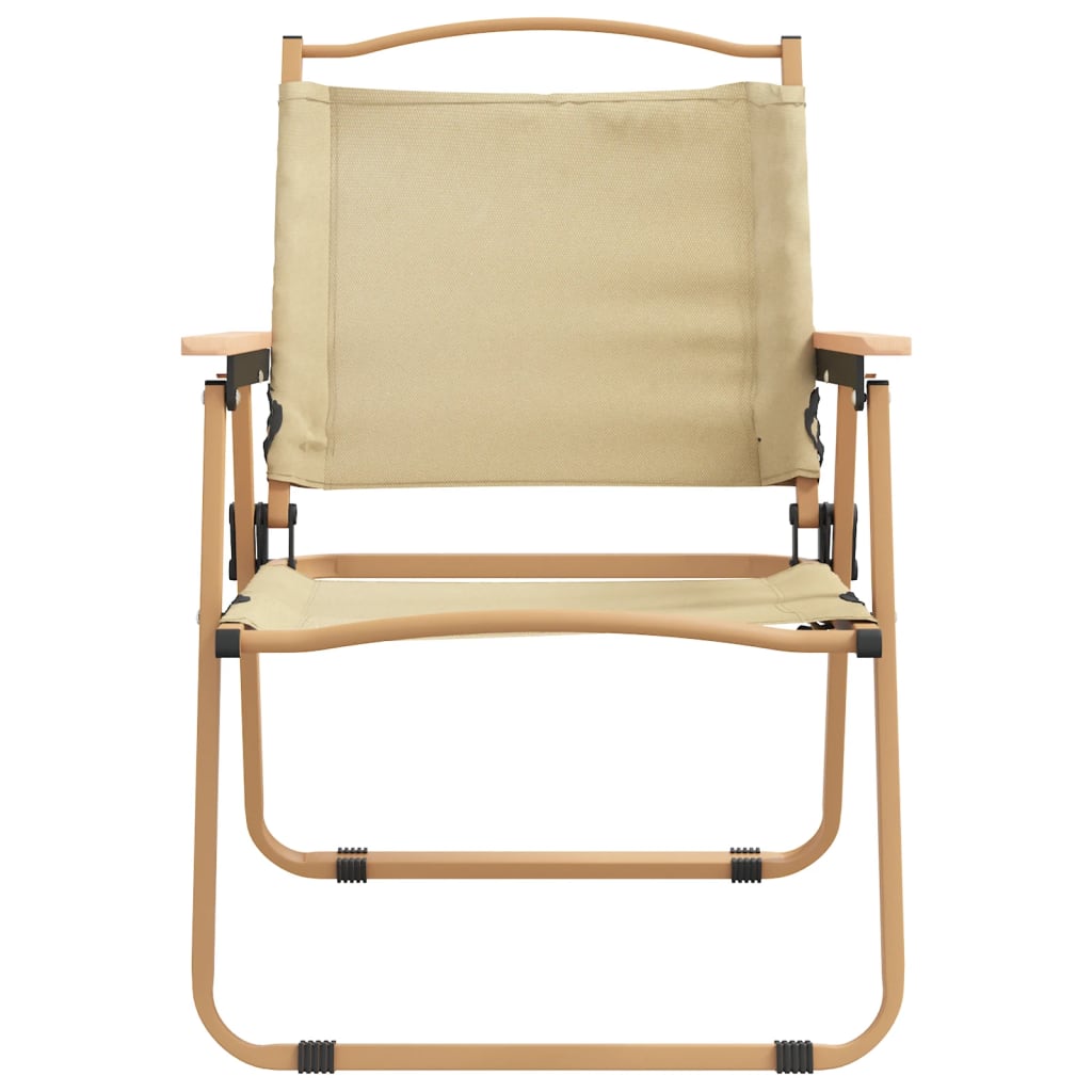 Sedie da Campeggio 2 pz Beige 54x55x78 cm Tessuto Oxford - homemem39