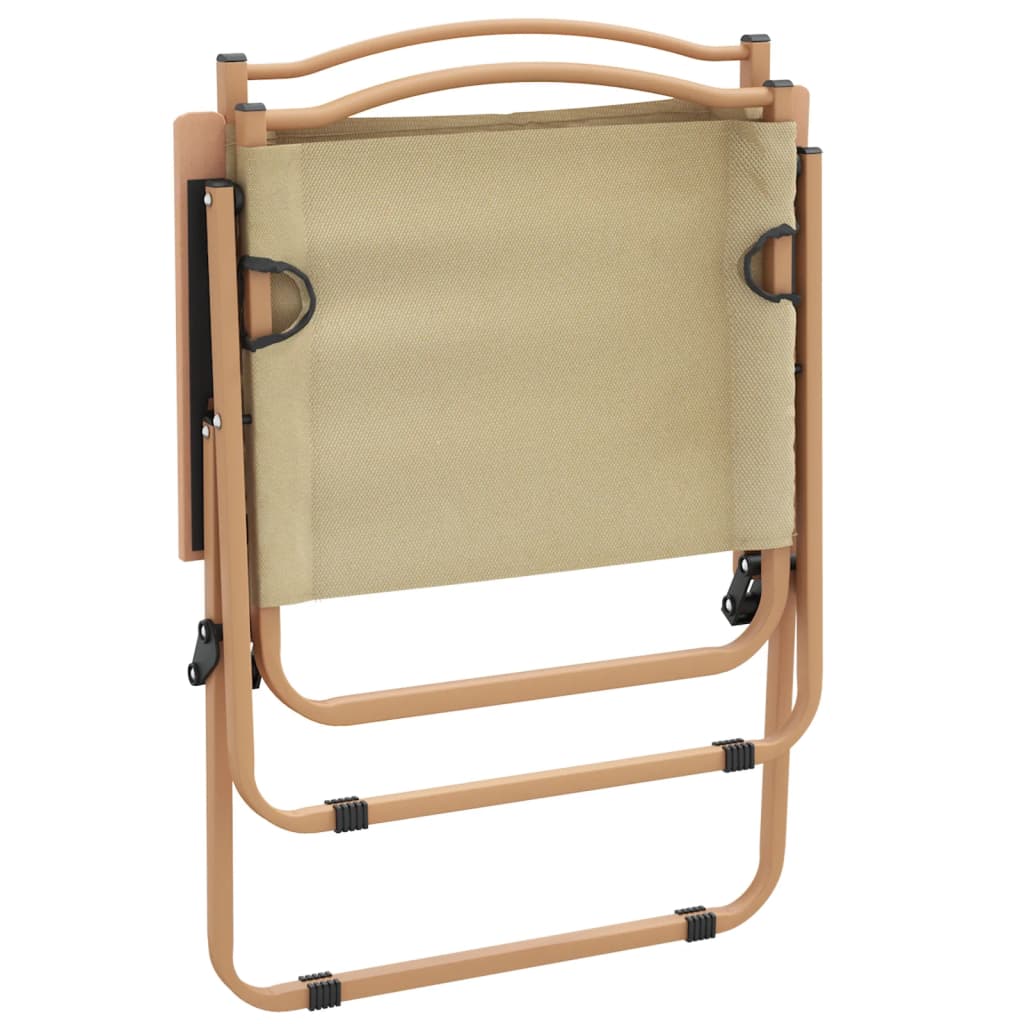 Sedie da Campeggio 2 pz Beige 54x55x78 cm Tessuto Oxford - homemem39