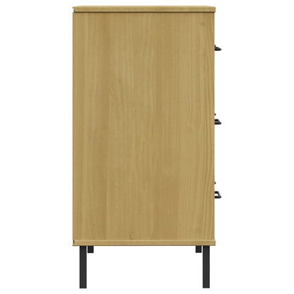 Credenza 3 Cassetti Marrone 77x40x79,5 cm Legno Massello OSLO - homemem39