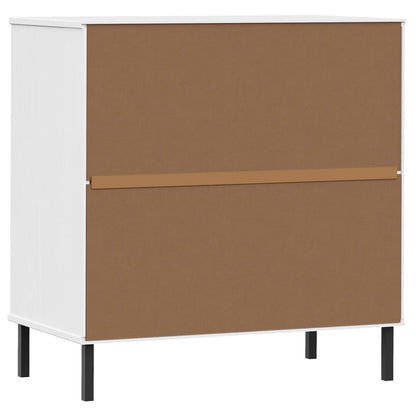 Credenza con 3 Cassetti Bianca 77x40x79,5cm Legno Massello OSLO - homemem39