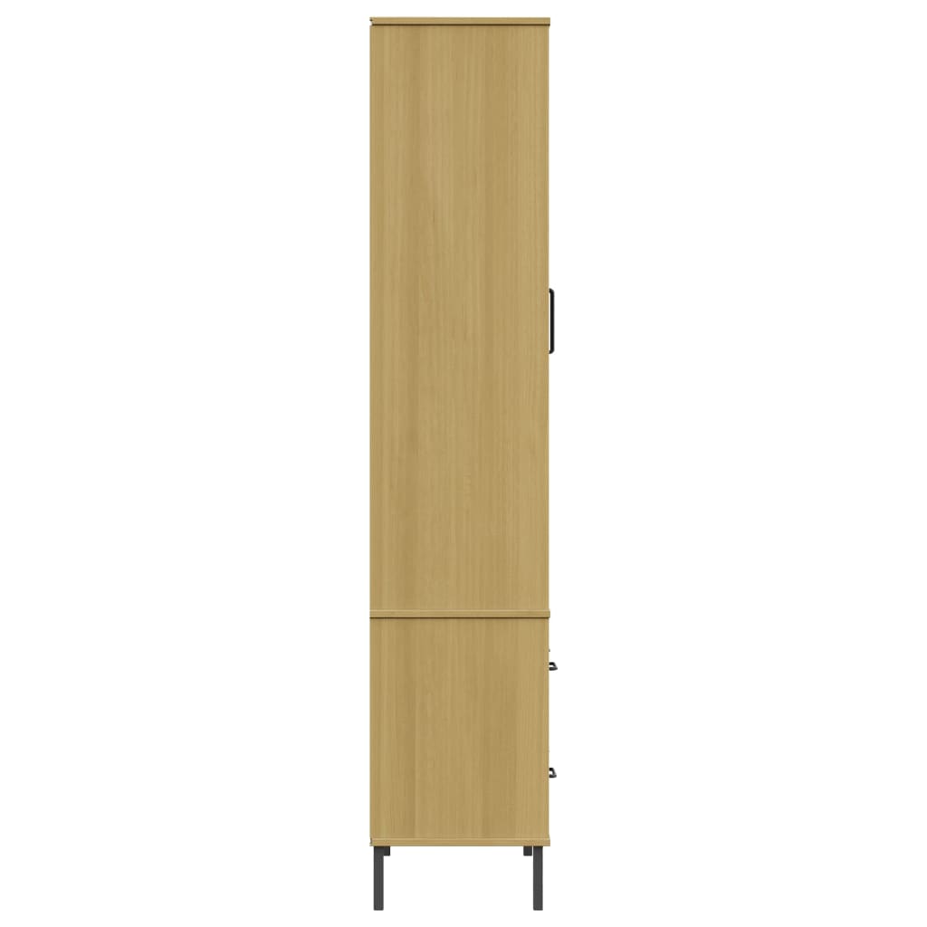 Libreria con Gambe Metallo Marrone 85x35x172,5 cm Massello OSLO - homemem39