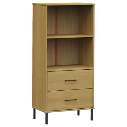 Libreria 2 Cassetti Marrone 60x35x128,5 cm Legno Massello OSLO - homemem39