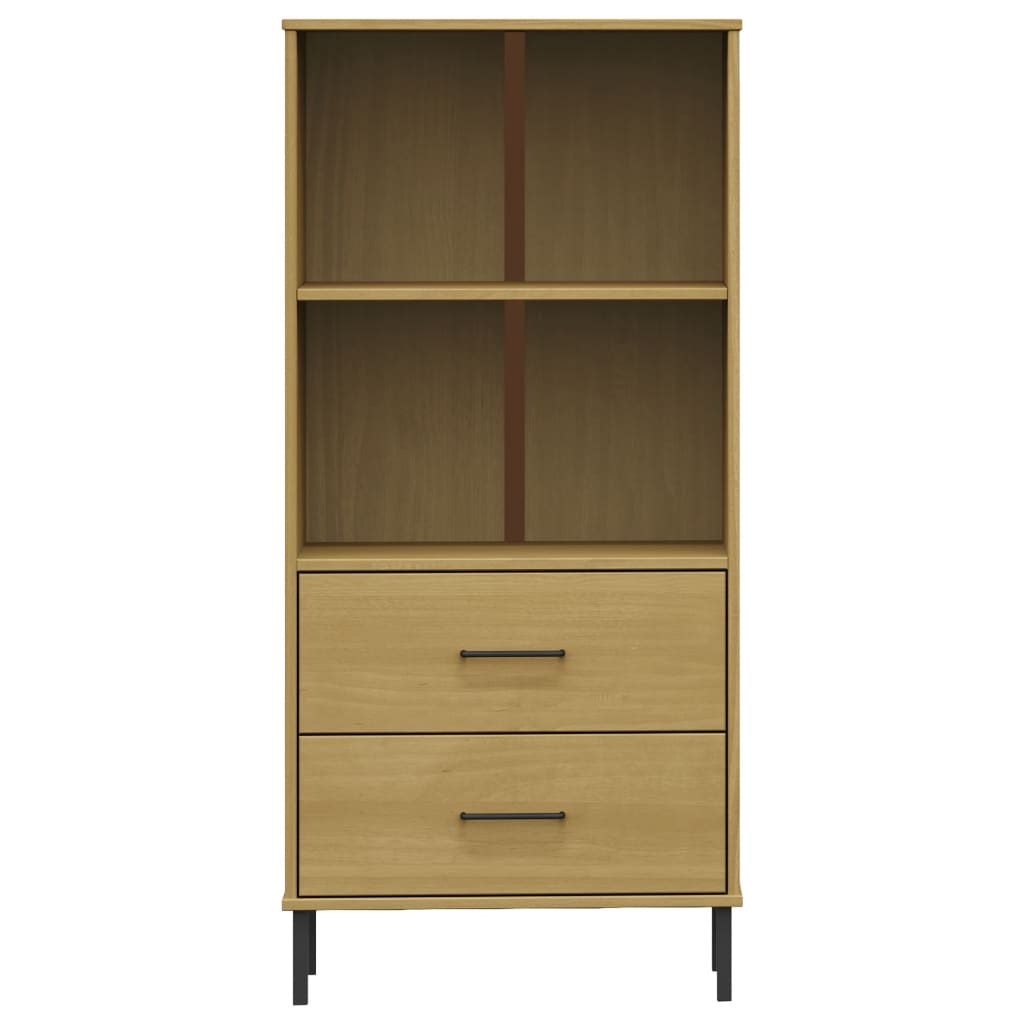 Libreria 2 Cassetti Marrone 60x35x128,5 cm Legno Massello OSLO - homemem39