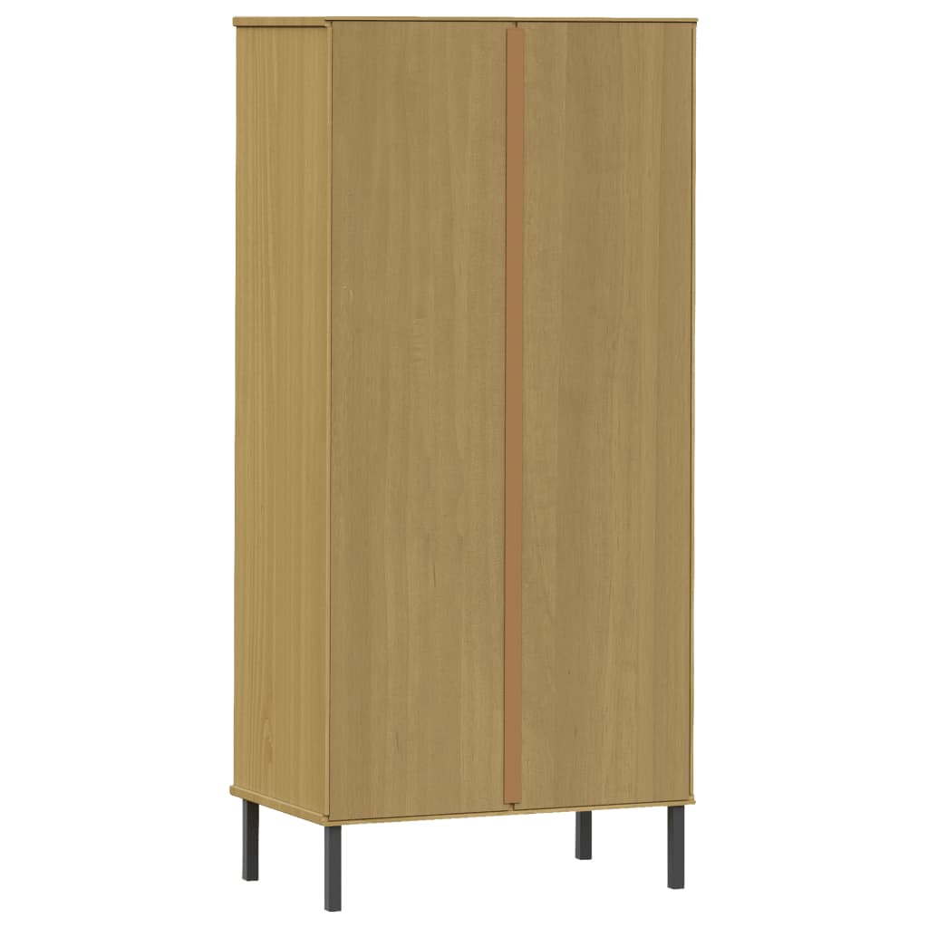 Libreria 2 Cassetti Marrone 60x35x128,5 cm Legno Massello OSLO - homemem39