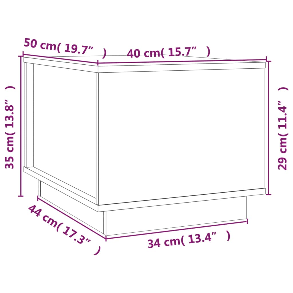 Tavolino da Salotto 40x50x35 cm in Legno Massello di Pino - homemem39