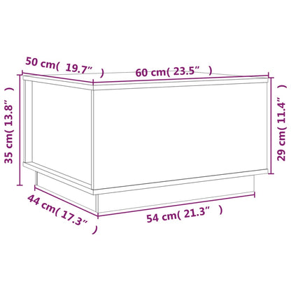 Tavolino da Salotto 60x50x35 cm in Legno Massello di Pino - homemem39