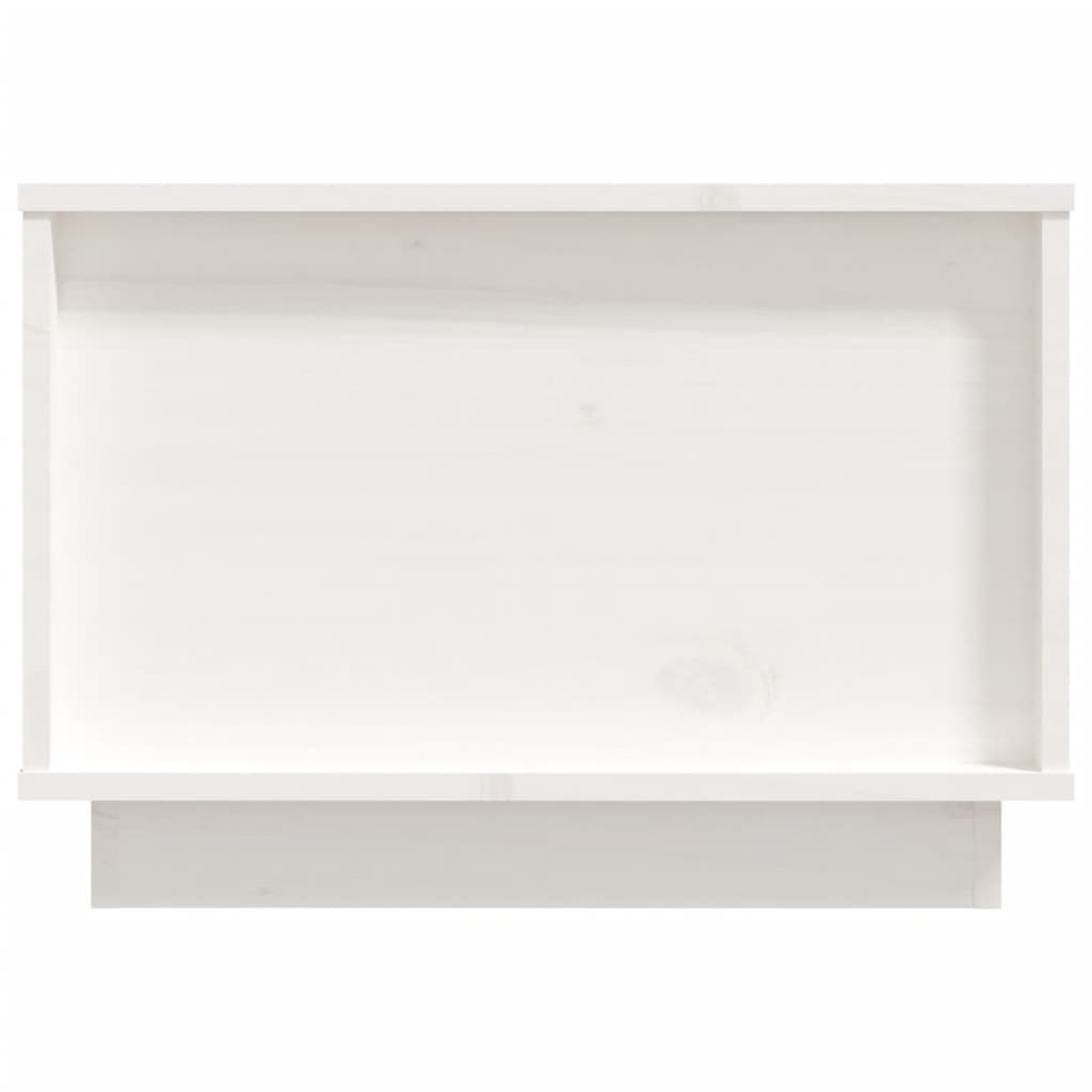 Tavolino da Salotto Bianco 60x50x35 cm Legno Massello di Pino - homemem39