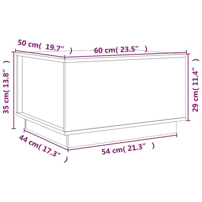 Tavolino da Salotto Bianco 60x50x35 cm Legno Massello di Pino - homemem39