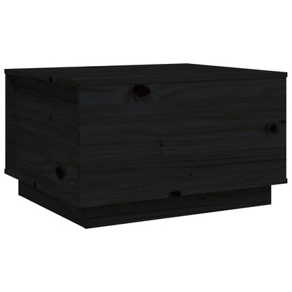 Tavolino da Salotto Nero 60x50x35 cm in Legno Massello di Pino - homemem39