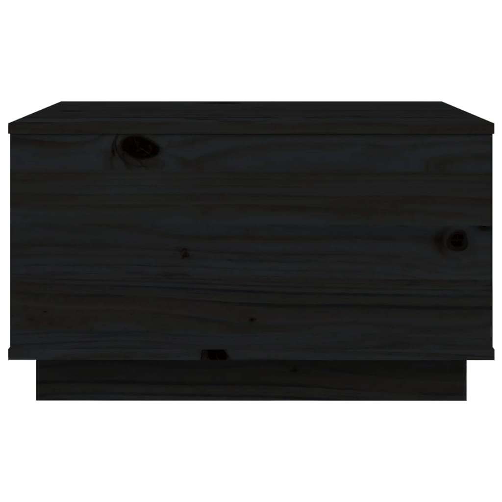 Tavolino da Salotto Nero 60x50x35 cm in Legno Massello di Pino - homemem39