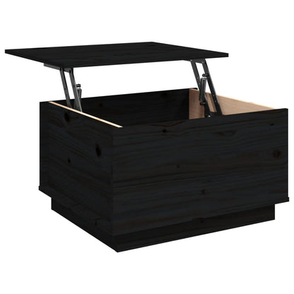 Tavolino da Salotto Nero 60x50x35 cm in Legno Massello di Pino - homemem39