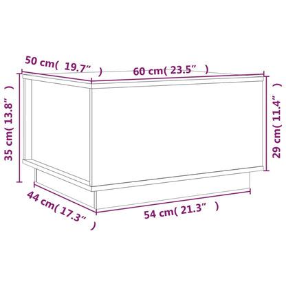 Tavolino da Salotto Nero 60x50x35 cm in Legno Massello di Pino - homemem39