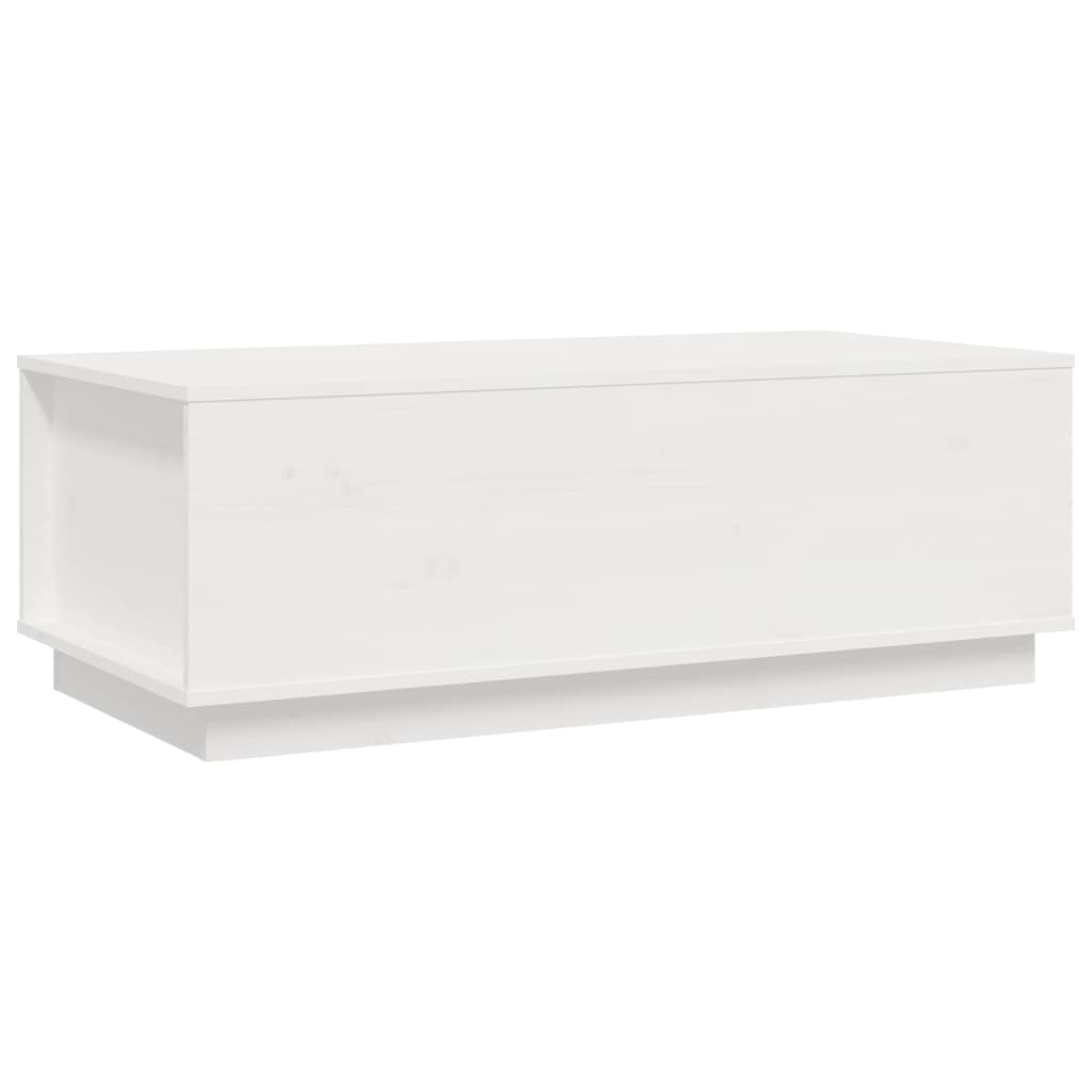 Tavolino da Salotto Bianco 100x50x35 cm Legno Massello di Pino - homemem39