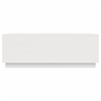 Tavolino da Salotto Bianco 100x50x35 cm Legno Massello di Pino - homemem39