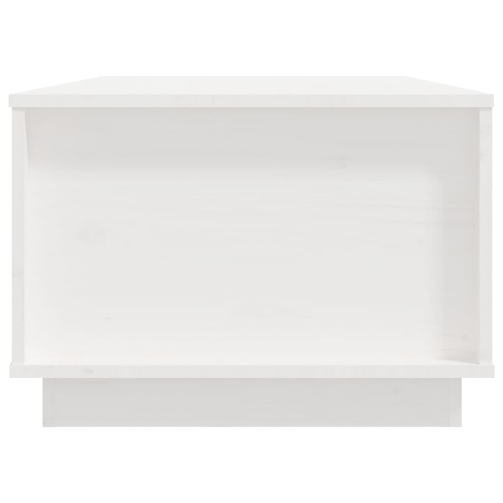 Tavolino da Salotto Bianco 100x50x35 cm Legno Massello di Pino - homemem39