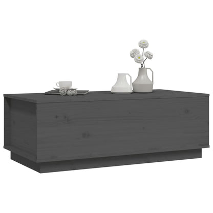 Tavolino da Salotto Grigio 100x50x35 cm Legno Massello di Pino - homemem39