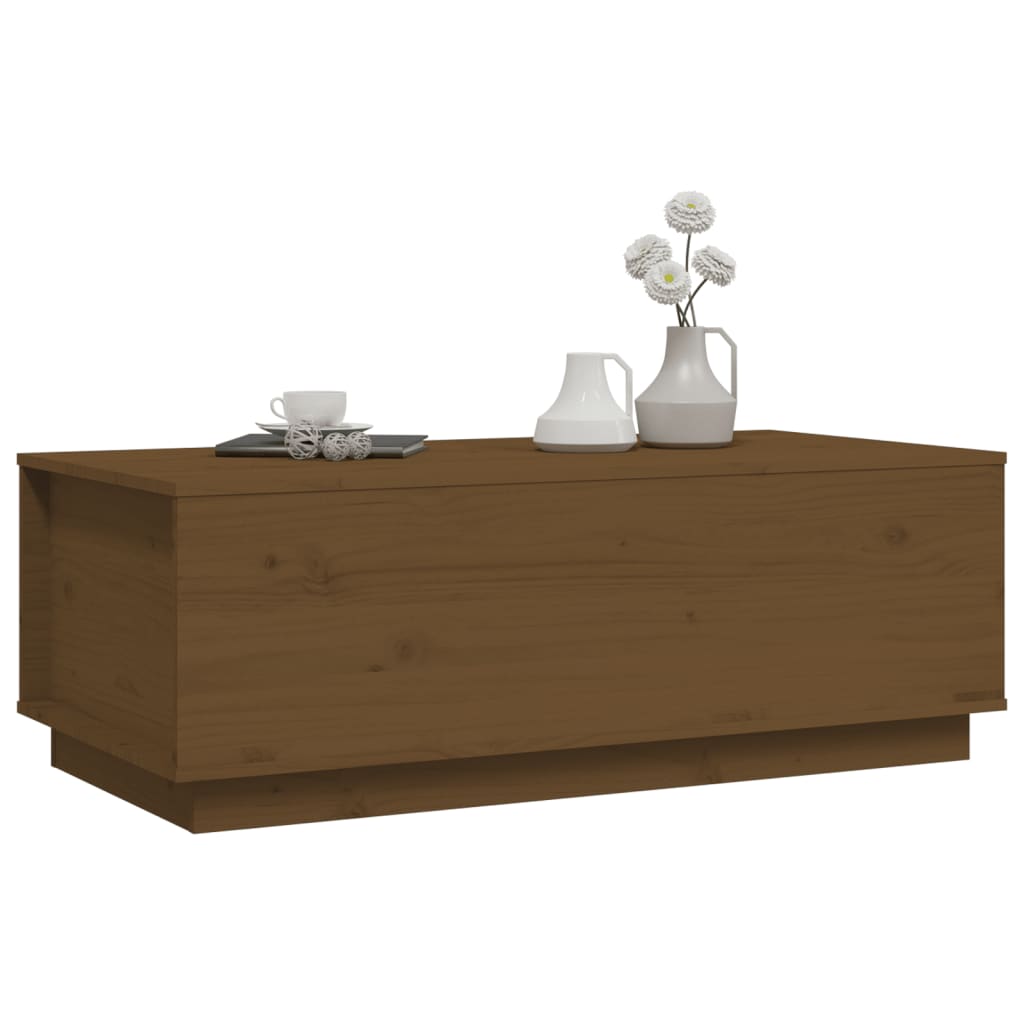 Tavolino da Salotto Miele 100x50x35 cm Legno Massello di Pino - homemem39