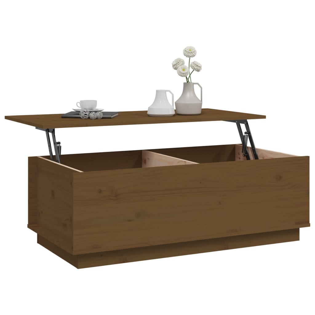 Tavolino da Salotto Miele 100x50x35 cm Legno Massello di Pino - homemem39