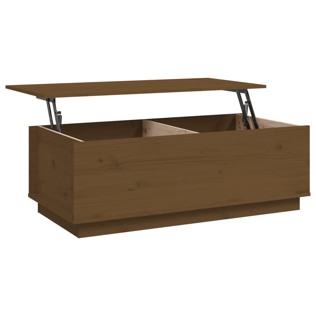 Tavolino da Salotto Miele 100x50x35 cm Legno Massello di Pino - homemem39