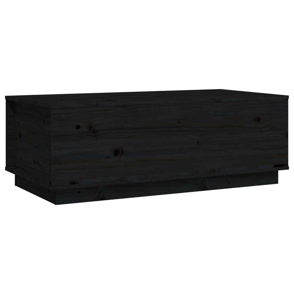 Tavolino da Salotto Nero 100x50x35 cm Legno Massello di Pino - homemem39