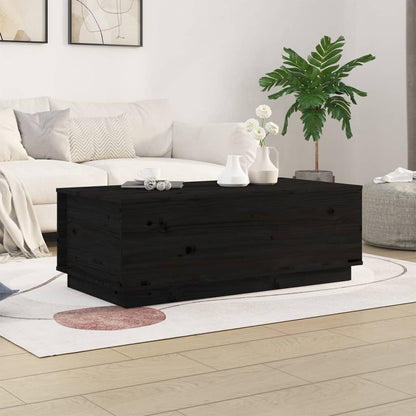 Tavolino da Salotto Nero 100x50x35 cm Legno Massello di Pino - homemem39