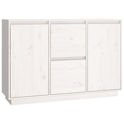 Credenza Bianca 111x34x75 cm in Legno Massello di Pino - homemem39