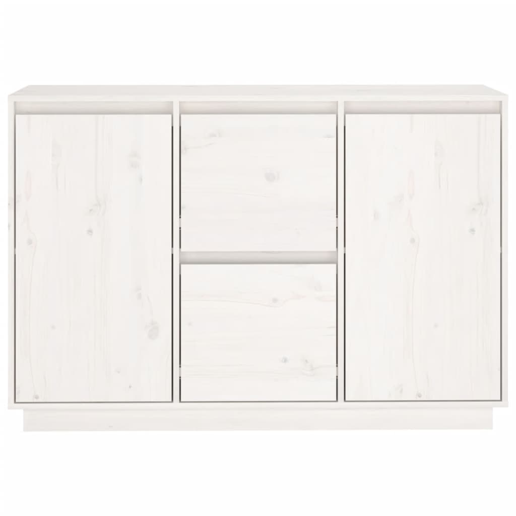 Credenza Bianca 111x34x75 cm in Legno Massello di Pino - homemem39