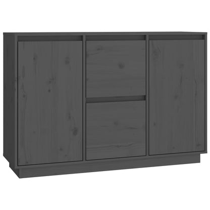 Credenza Grigia 111x34x75 cm in Legno Massello di Pino - homemem39