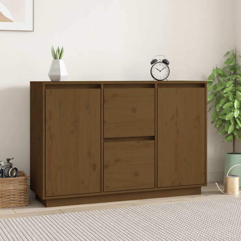 Credenza Marrone Miele 111x34x75 cm in Legno Massello di Pino - homemem39